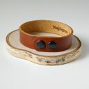męska skórzana bransoleta 1,5 cm - brązowa bransoletka "Najlepszy Tata ♥" personalizowana