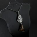 Runa Kenaz / Kaunaz / Cen z bronzytem - oksydowany srebrny naszyjnik