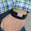 Bransoletka męska magnetoos double satin steel czarna