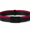 Męska bransoletka paracord z rzemieniem