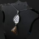 Runa Kenaz / Kaunaz / Cen z bronzytem - oksydowany srebrny naszyjnik