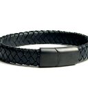 Klasyczna pleciona skórzana męska bransoletka od ArgentoMen