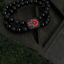 Bransoletka z logo World of Warcraft (WOW) - agat 8 mm i drewniana wkładka