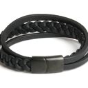 Męska pleciona bransoletka skórzana ArgentoMen