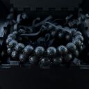 Podwójna bransoletka z kamieniami wulkanicznymi