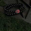 Bransoletka z logo World of Warcraft (WOW) - agat 8 mm i drewniana wkładka