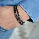 zestaw bransoletek męskich CASADO onyks, skóra