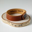 męska skórzana bransoleta 1,5 cm - brązowa bransoletka "Najlepszy Tata ♥" personalizowana