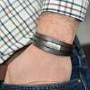 Bransoletka męska hombree triple satin steel graphite