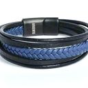 Bransoletka męska skórzana Argento