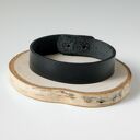 męska skórzana bransoleta 1,5 cm - czarna bransoletka "Najlepszy Tata ♥" personalizowana