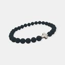 Męska matowy czarny bursztyn