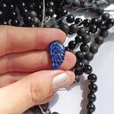WING: lapis lazuli, onyks, turmalin: supełkowany: skrzydło anioła