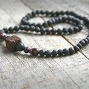 naszyjnik MĘSKI: brown lava & skulls