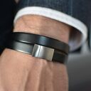 Bransoletka męska magnetoos double satin steel czarna