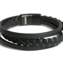 Męska pleciona bransoletka skórzana ArgentoMen