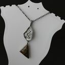 Runa Kenaz / Kaunaz / Cen z bronzytem - oksydowany srebrny naszyjnik