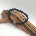 Męska matowy czarny bursztyn