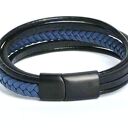 Bransoletka męska skórzana Argento