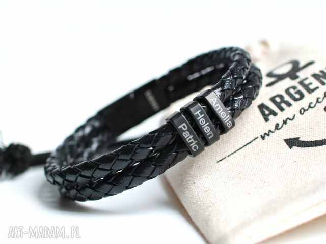 KLASYCZNA BRANSOLETKA MĘSKA Z GRAWEREM z imionami bliskich, dzieci lub daty