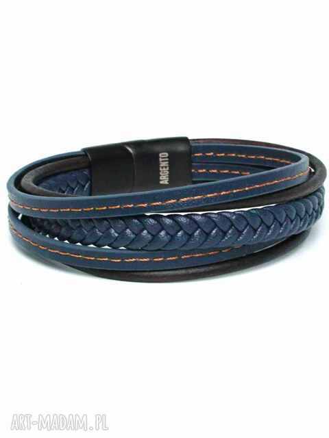 Bransoletka męska skórzana