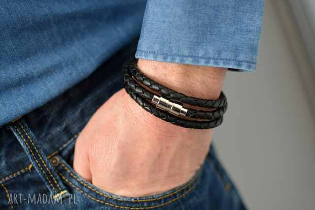 Bransoletka męska hombree tresse czarna