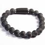 Gaya Summer Edition prezent kule bransoletka z kul (10mm) matowego black stone, walca trawionego unisex