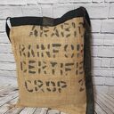 Torba z worka po kawie i skóry - Unikat