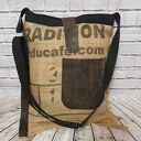 Torba z worka po kawie i skóry - Unikat