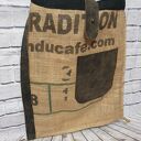 Torba z worka po kawie i skóry - Unikat