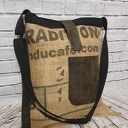 Torba z worka po kawie i skóry - Unikat