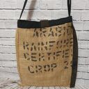 Torba z worka po kawie i skóry - Unikat