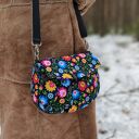 Torebka z klapką - fioletowe heksagony