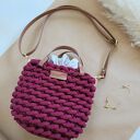 Torebka listonoszka Boho Wabe Bag MINI - burgundowa (czerwone wino) z sznurka