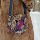 Round Bag - granatowe kwiaty