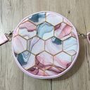 Okrągła mini torebka Round Bag - pudrowy róż i plastry miodu