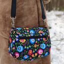 Torebka z klapką - fioletowe heksagony