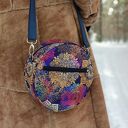 Round Bag - granatowe kwiaty