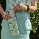 Etui na telefon, mini torebka wykonane na szydełku