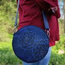 Round Bag - granatowe kwiaty