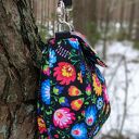 Torebka z klapką - fioletowe heksagony