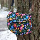 Torebka z klapką - fioletowe heksagony