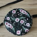 Round Bag - polne kwiaty na czarnym tle