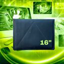 Granatowa torba skórzana na laptopa 16 cali