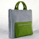 Szaro-zielona filcowa torba na laptopa