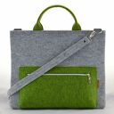 Szaro-zielona filcowa torba na laptopa