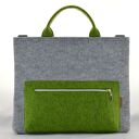 Szaro-zielona filcowa torba na laptopa