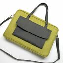 Torba na laptop - tkanina w jodełkę lemon