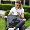Torba na laptopa - szara z kotkiem 