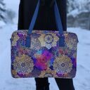 Torba na laptop 15,6 cala granat i piórka - elegancka aktówka i etui